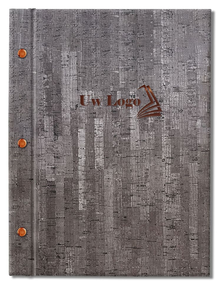 Schroeven en logo koperkleurig