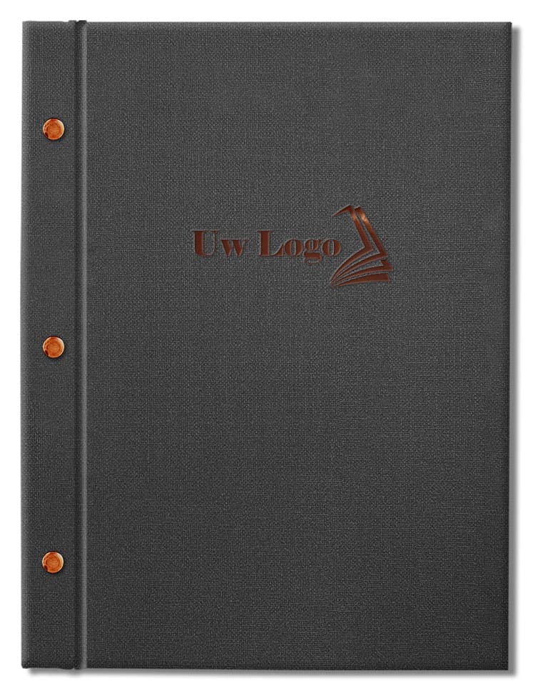 Schroeven en logo koperkleurig