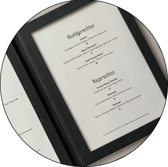 Menukaart met kaders