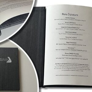 Menukaart met een klemsysteem