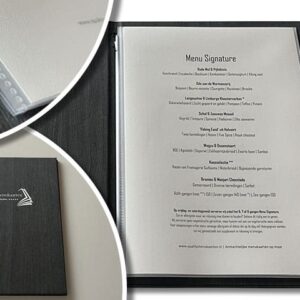 Menukaart met een koordsluiting