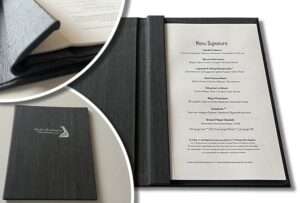 Menukaart met een verborgen magneetsluiting