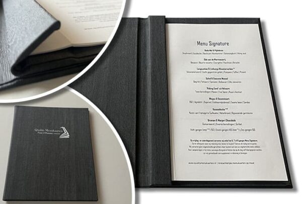 Menukaart met een verborgen magneetsluiting