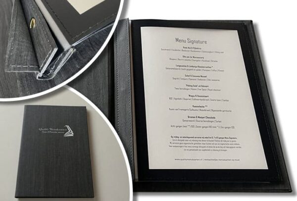 Menukaart met een verborgen schroefsluiting