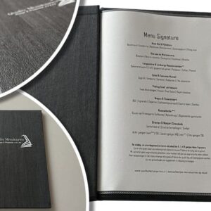 Menukaart met een zichtbare schroefsluiting