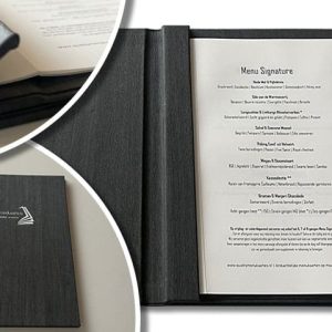 Menukaart met verborgen magneetsluiting