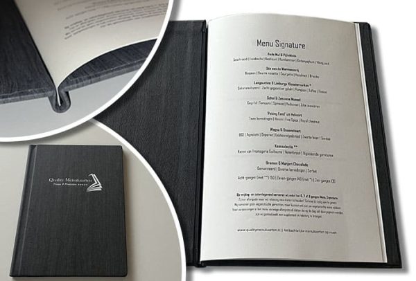 Menukaart met klemsysteem