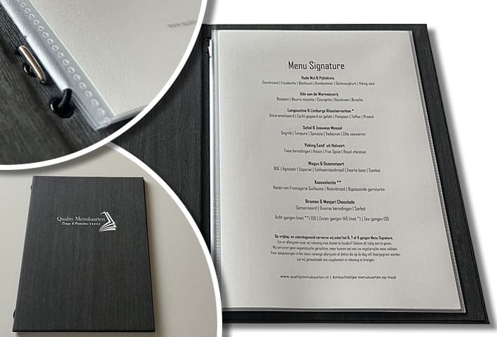 Menukaart met koordsysteem