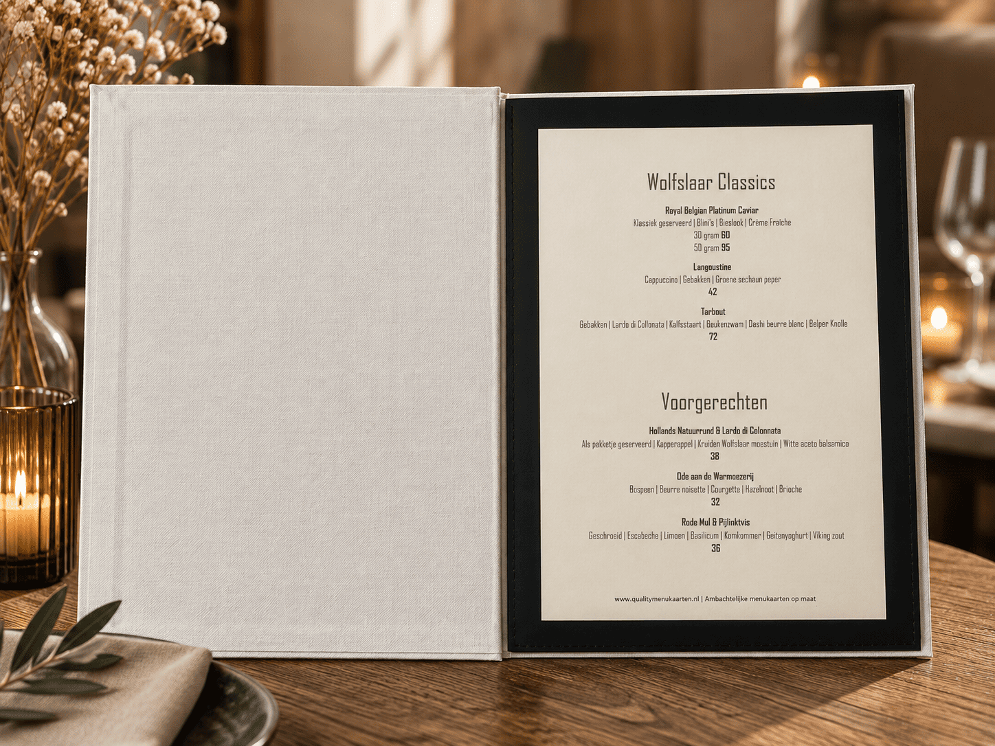 Menukaarten met binnenwerk
